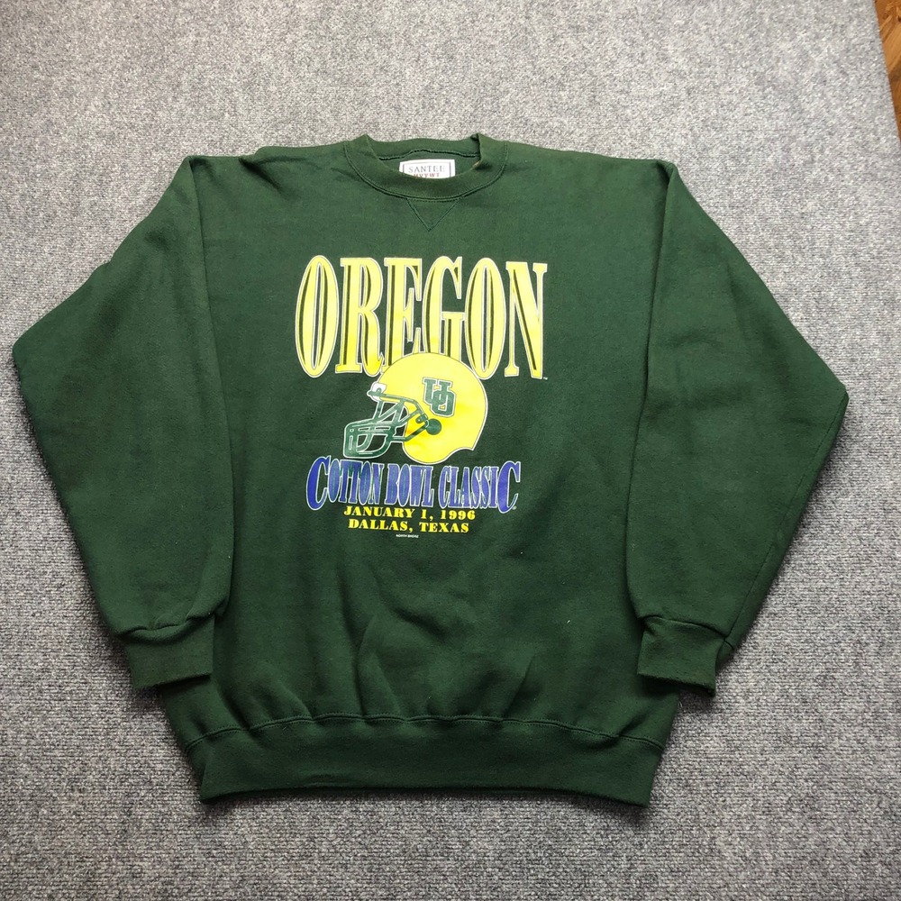 Vintage Santee Oregon Ducks 1996 Cotton Bowl Classic Sweatshirt Green Mens Large